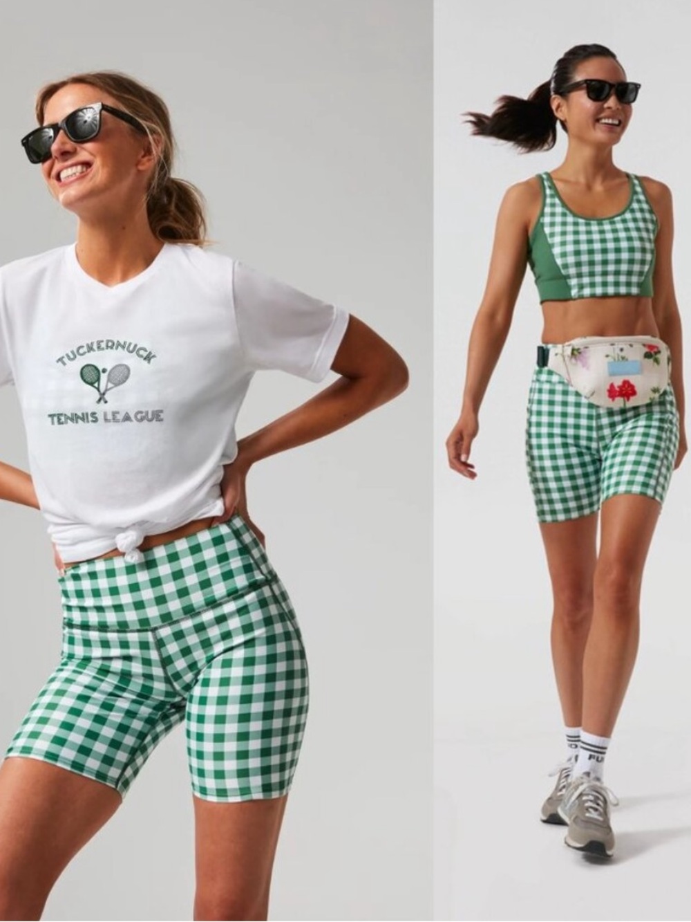 Tuckernuck Sport Trellis Gingham Biker Shorts Medium